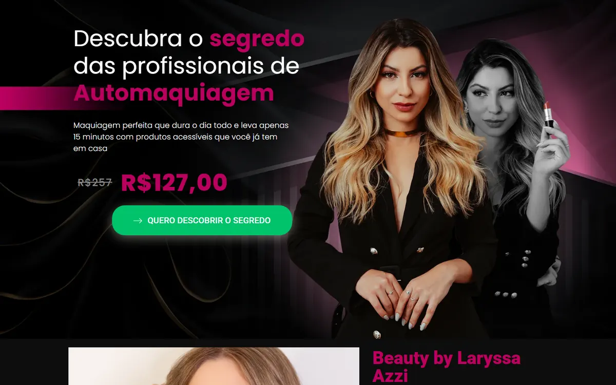 Página inicial do site Laryssa Azzi